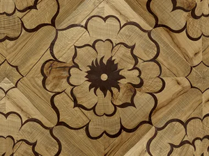 DALLE MARQUETERIE DE FLEUR ANTIQUE - Oak and wenge flooring _ CarréSol Éditions